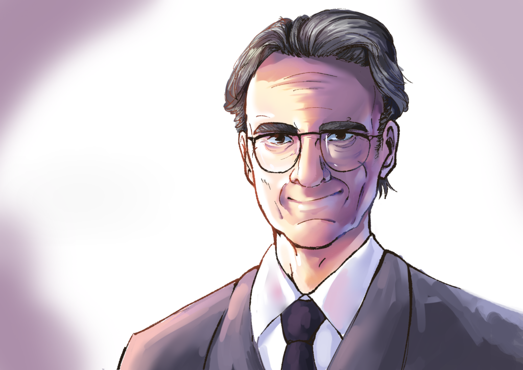 A drawing of Dr. Norman Kaplan.