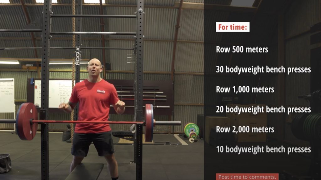 Crossfit workout with top bench press