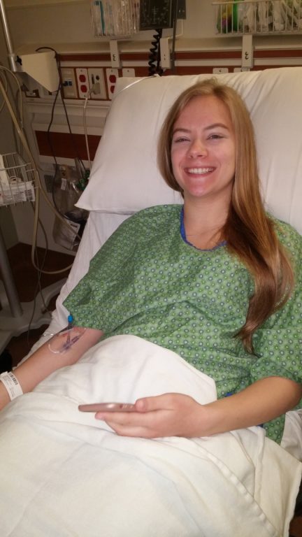 Kelley Laxton in the hospital