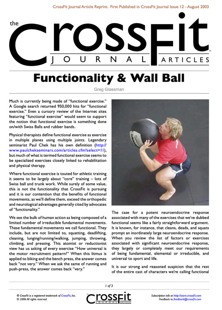 CrossFit Functionality and Wall Ball