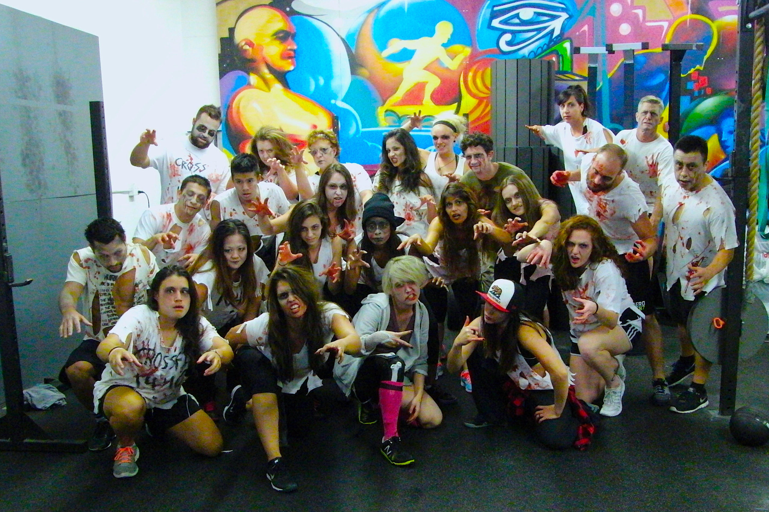 CrossFit class dressed as zombies