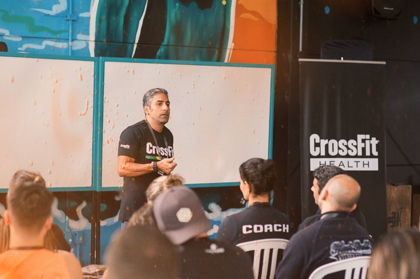 Cardiologist Dr. Rodrigo Jasbick at a CrossFit Affiliate Summit in Florianópolis, Santa Catarina, Nov. 26-27.