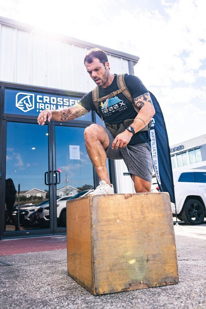 Mike Giardina does a weighted step-up