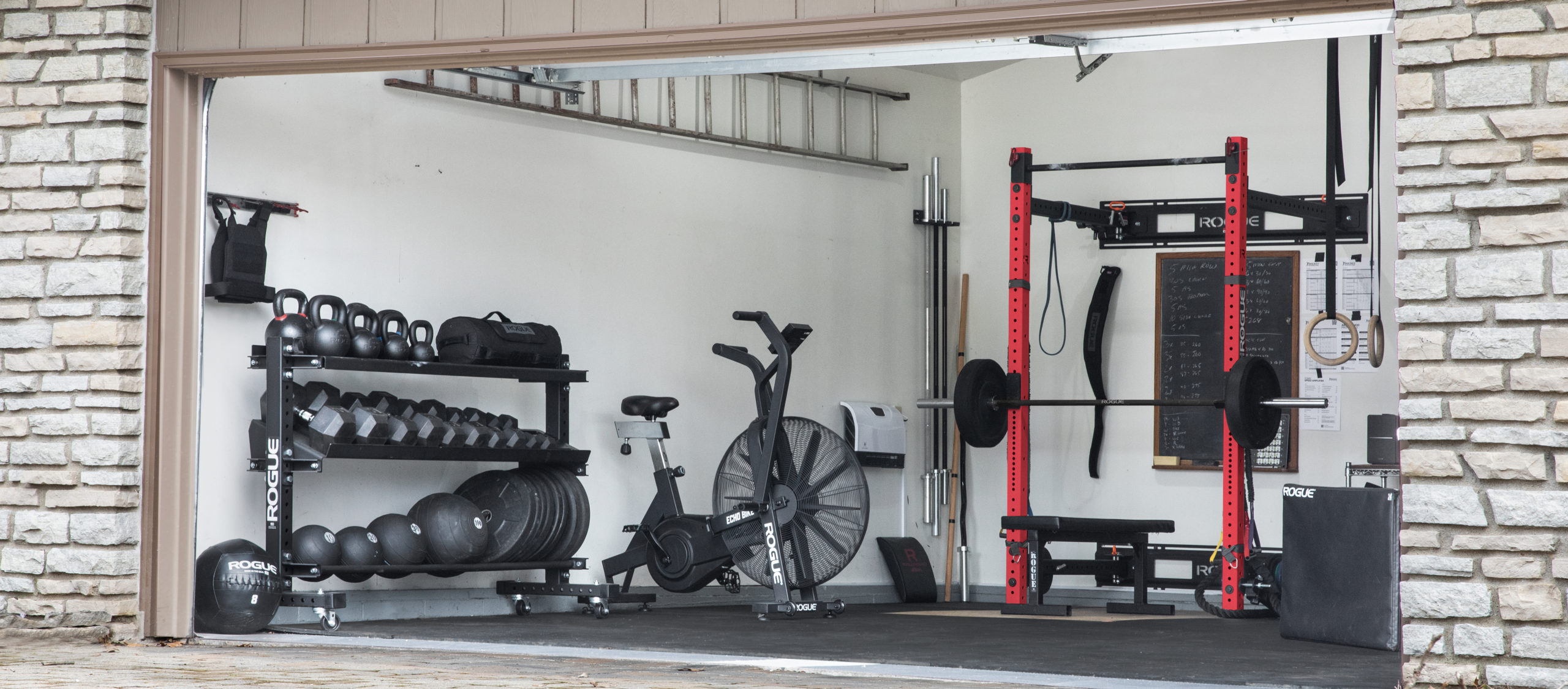 Rogue garage gym setup