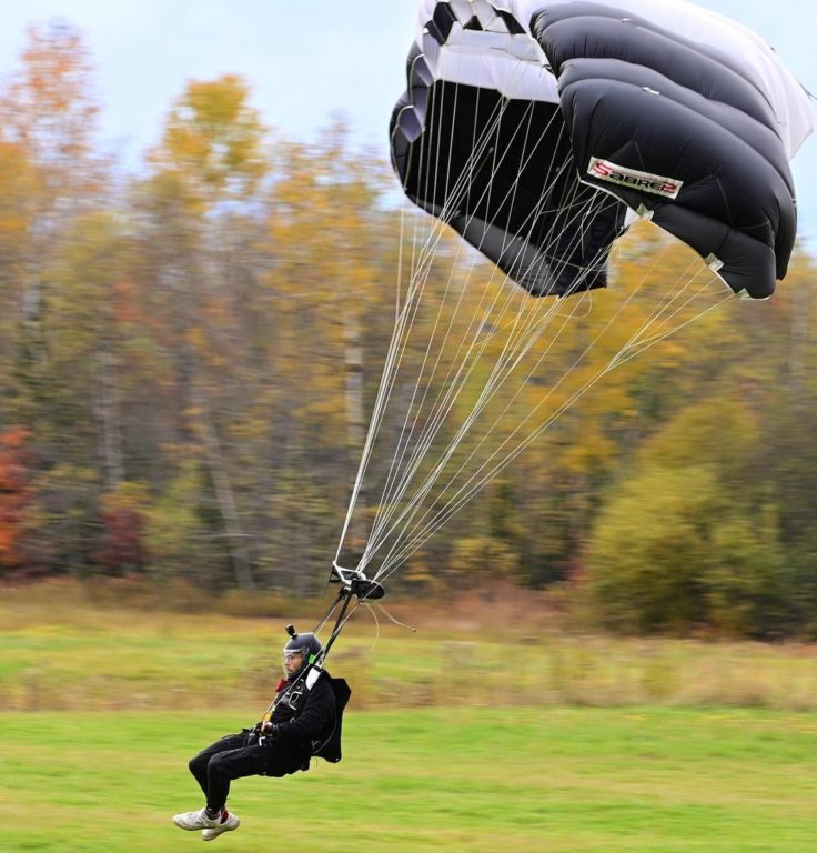 Sam Constantin landing a skydive