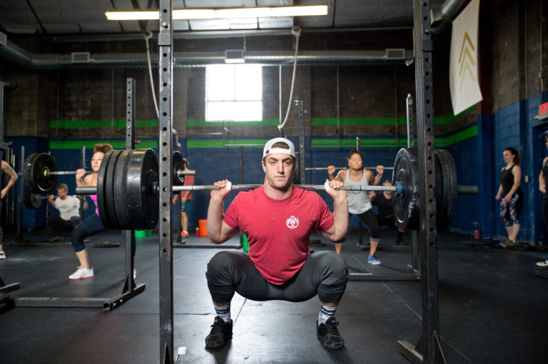 CrossFit athlete doing a back squat