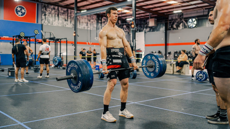 Image of a crossfit athlete holding a barbell